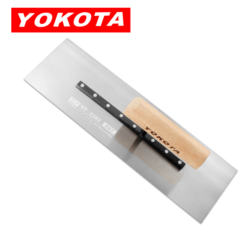 YOKOTA5303 Model Wooden Handle Carbon Steel Concrete Trowel
