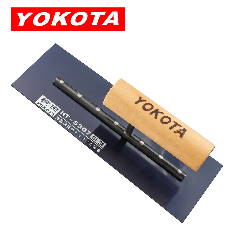 Yokota Wood Handle Blue Spring Steel Paint Trowel