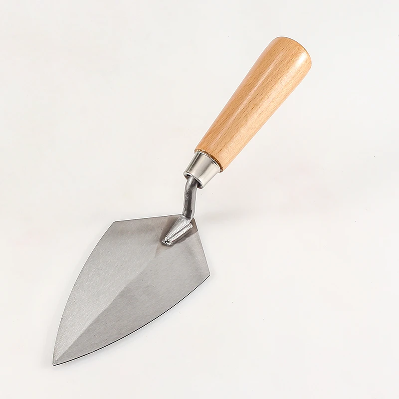 Bricklaying knife with wooden handle