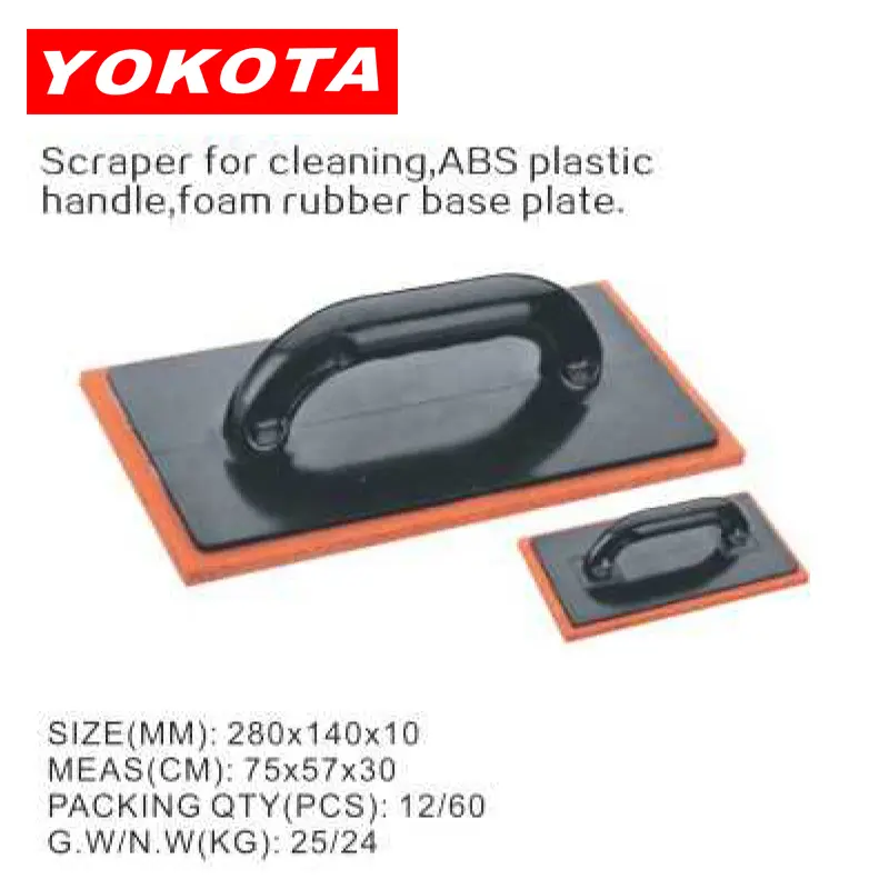 Scraper for cleaning ABS plastic handle foam rubber base plate