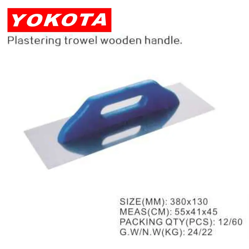 380×130 standard Plastering trowel with blue wooden handle