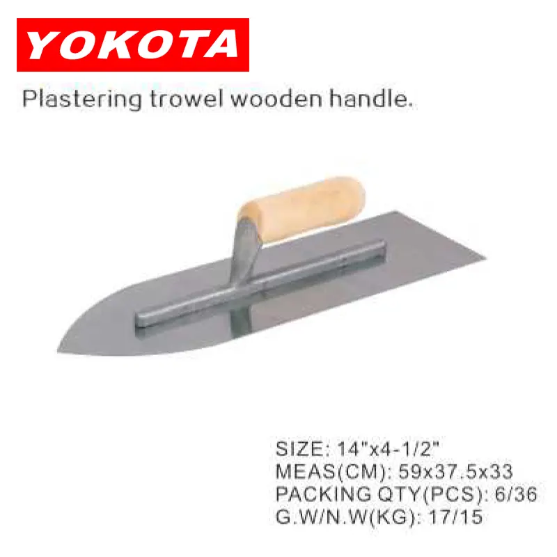 14″x4-1/2 pointed tip Plastering trowel wooden handle