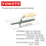 280x130 Notched Plastering Trowel Large Wooden Handle | Hengtian