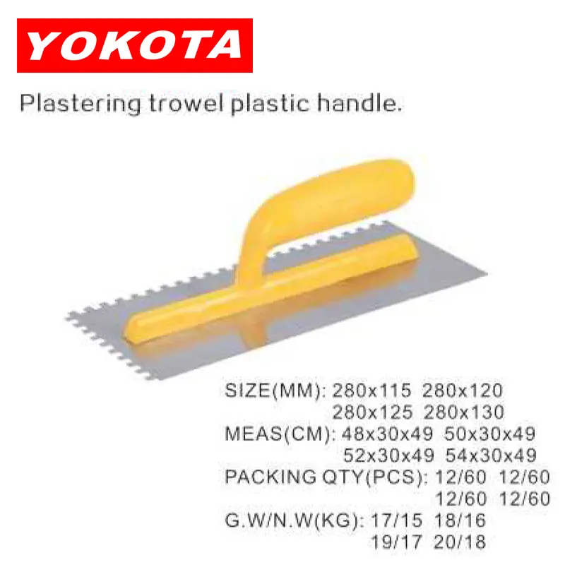 Plastering trowel yellow plastic handle