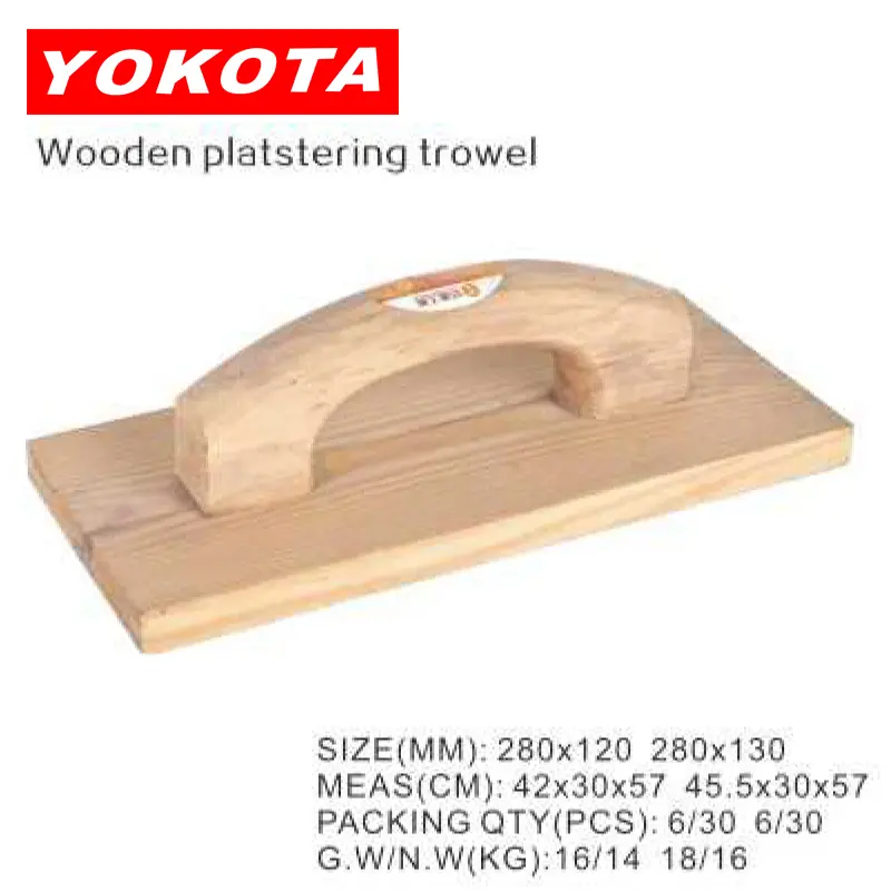 Wooden plastering trowel