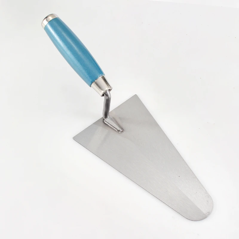 Bricklaying knife with sky blue wooden handle