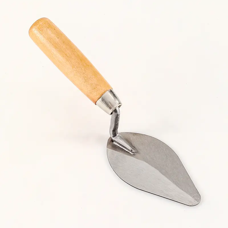 Carbon steel bricklaying knife with wooden handle