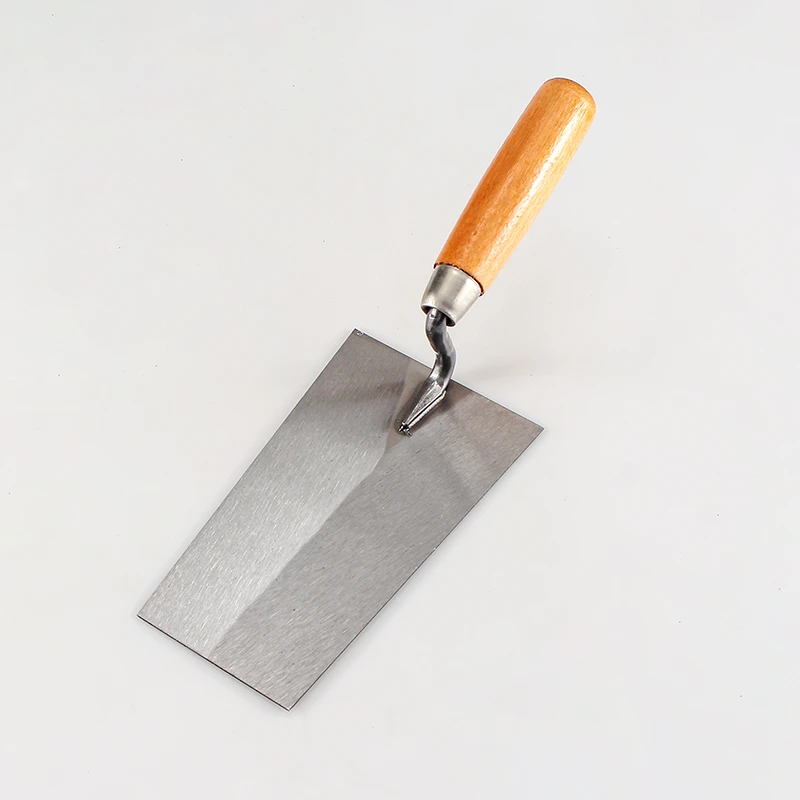 Square head bricklaying knife with wooden handle