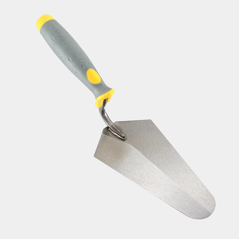 Gray-yellow plastic handle bricklaying knife