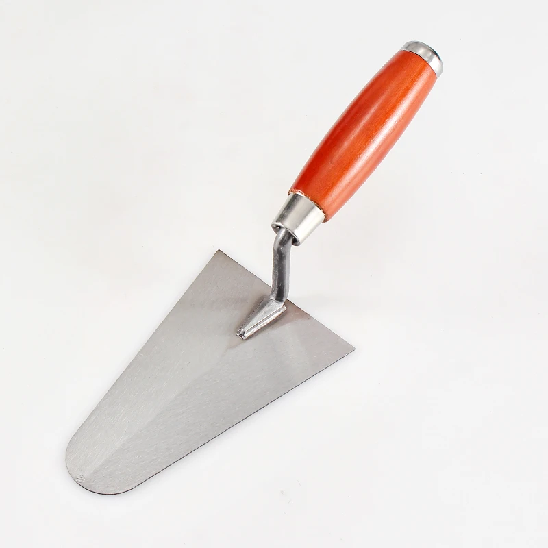Mirror bricklaying knife with mahogany handle