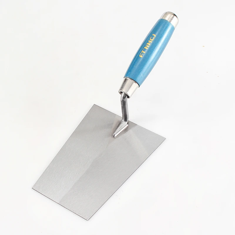 Mirror sky blue wooden handle bricklaying knife