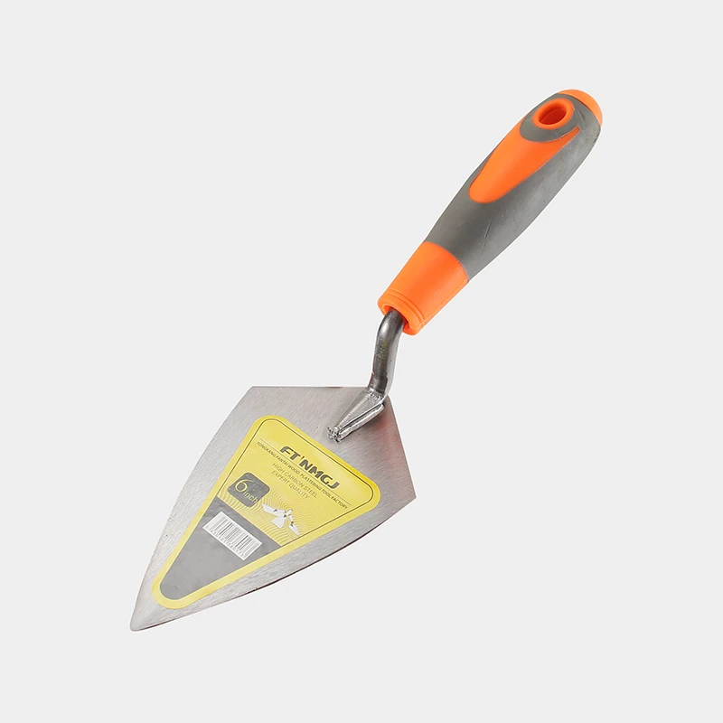 Orange plastic handle pointed bricklaying knife