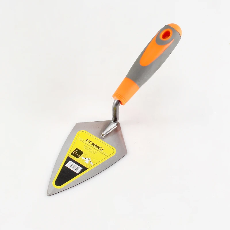 Orange red and gray plastic handle bricklaying knife