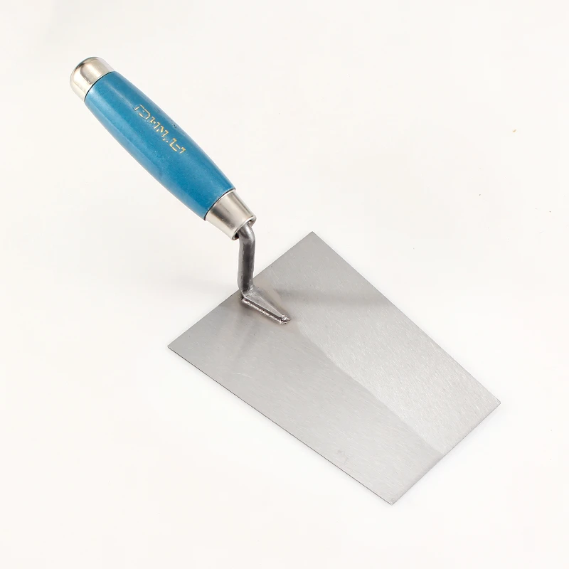 Sky blue wooden handle mirror bricklaying knife