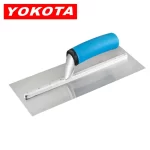 Yokota 28cm Blue Plastic Handle Carbon Steel Flat Head Trowel | Hengtian
