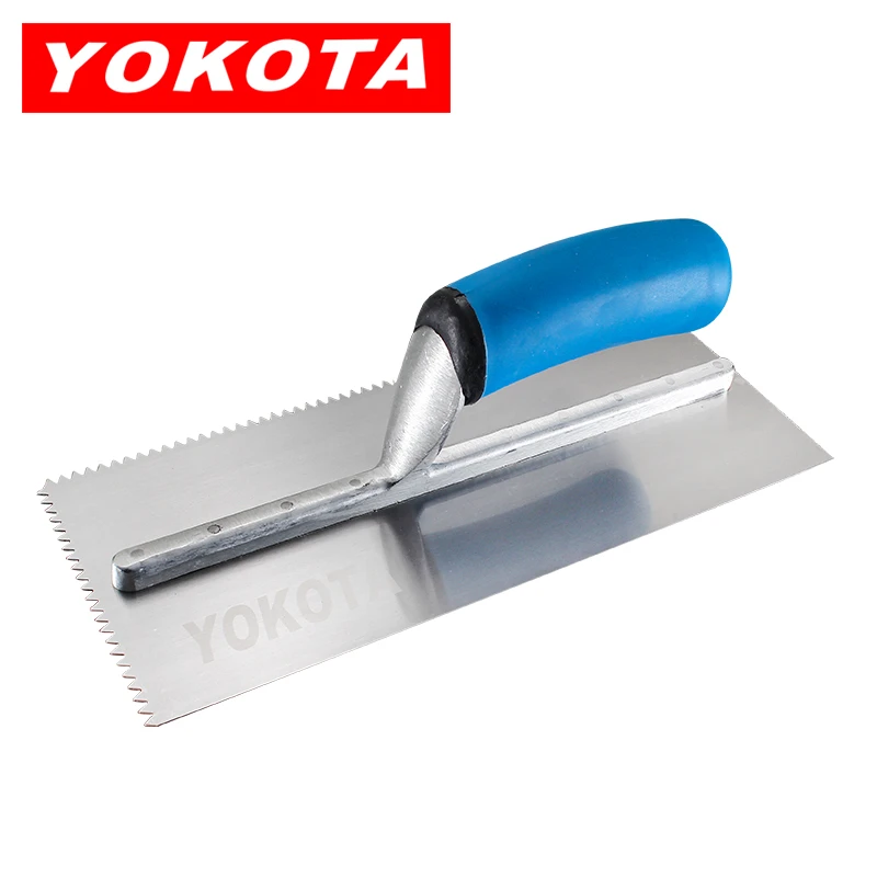Yokota 28cm blue plastic handle tine trowel