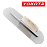 Yokota 35cm double round head wooden handle carbon steel trowel