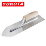 Yokota 35cm wooden handle carbon steel pointed trowel