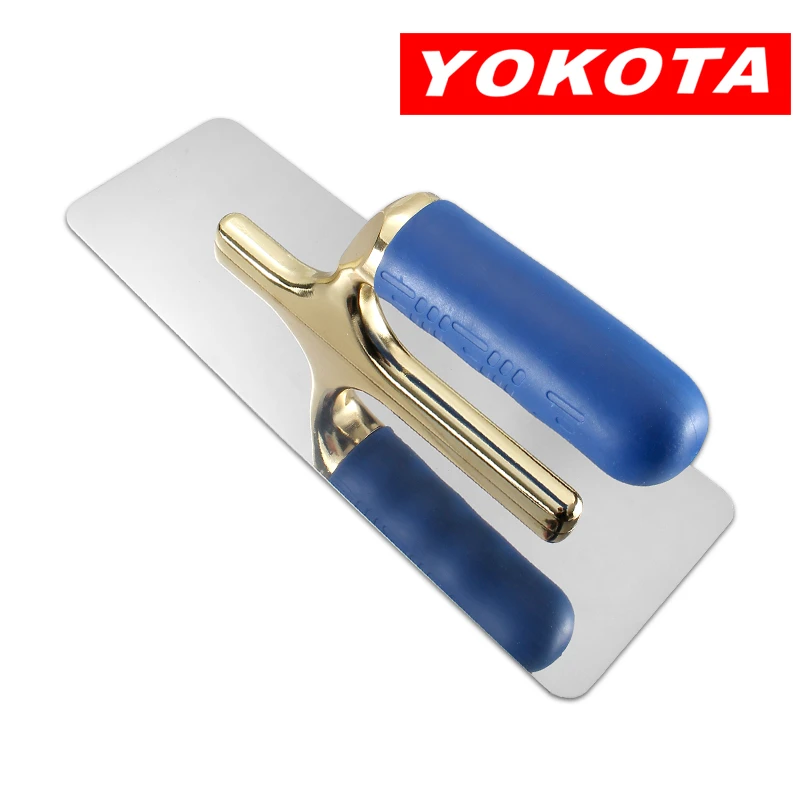 Yokota blue plastic handle 20cm gold taped trowel