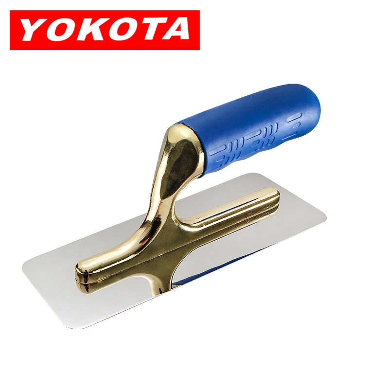 Yokota blue plastic handle 24cm gold taped trowel