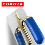Yokota Trapezoidal Blue Plastic Handle Gold Pressed Trowel | Hengtian